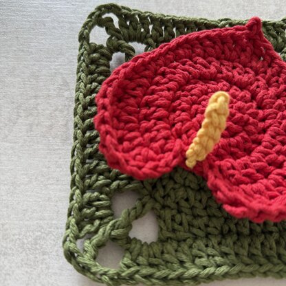 Anthurium Flower Granny Square