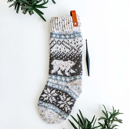 Polar Bear Stroll Crochet Stocking