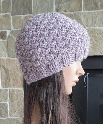 Adley - Chunky double moss stitch family beanie