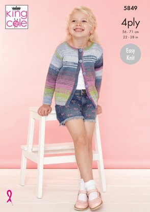 Cardigan and Top in King Cole Summer 4ply - 5849 - Leaflet