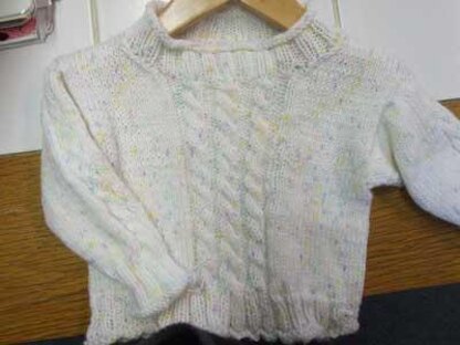 Easy Cabled Baby Pullover - No Seams!