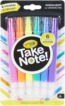 Crayola Take Note! Erasable Highlighters 6/Pkg - 548778