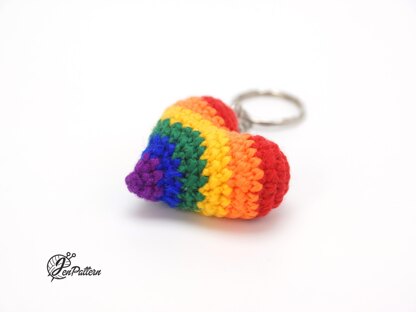 Rainbow Heart Keychain