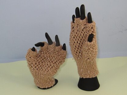 Beaded Easy Lace Short Finger Gloves