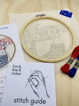Hook Line & Tinker Mermaid Hair Don't Care Embroidery Kit - 6in