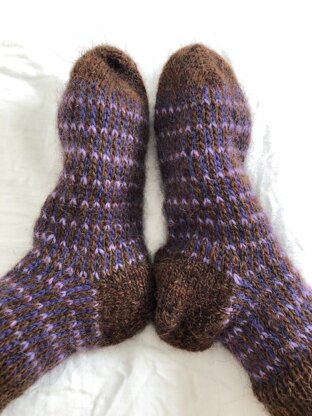 Simple Socks Purple-Brown