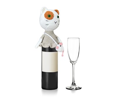 Girl Cat Wine Bottle Topper