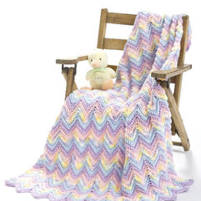 Crochet Ripple Baby Blanket in Caron Simply Soft & Simply Soft Ombre - Downloadable PDF