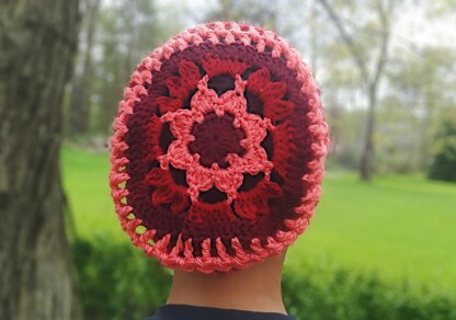 Flower Motif Slouchy Hat