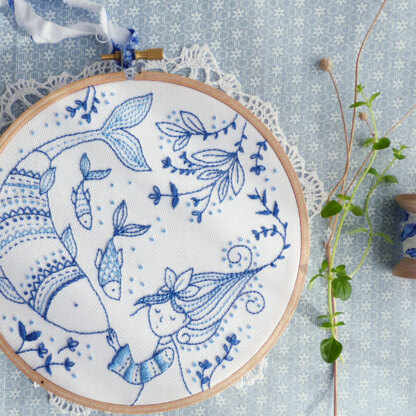 Tamar Ocean Princess Printed Embroidery Kit - 6in
