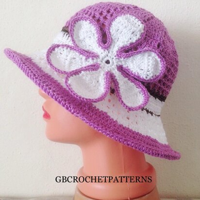 Wildflower Romance, Free Crochet Lace Summer Hat Pattern