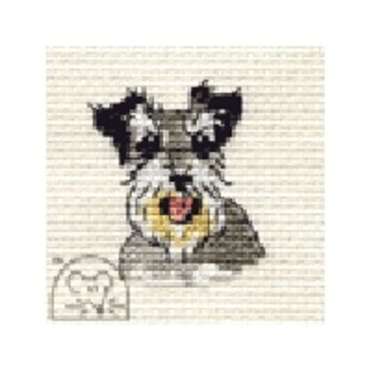 Mouseloft Paw Prints Miniature Schnauzer Cross Stitch Kit - 64mm