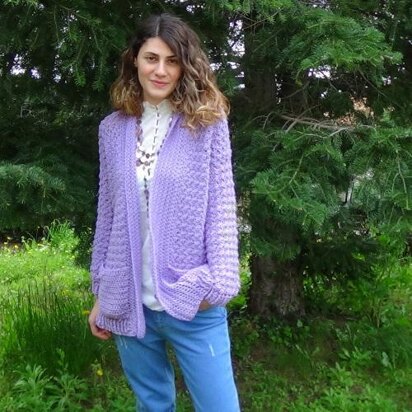 Lavender Crochet Cardigan