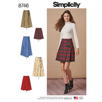 Simplicity 8746 Women's Wrap Skirts - Sewing Pattern