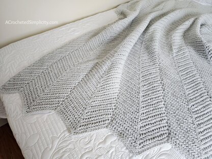 Herringbone Single Crochet Ripple Blanket