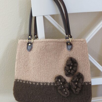 Knit and Felted Purse - Cafe au Lait