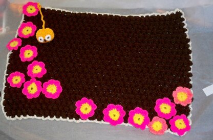 Chocolate and Cosmo Flower kitty mat