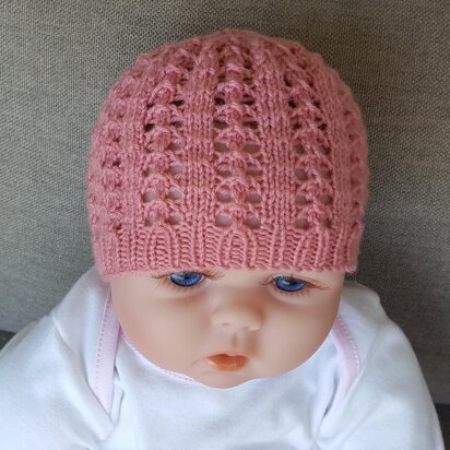 Bethany - 4ply lace beanie for baby