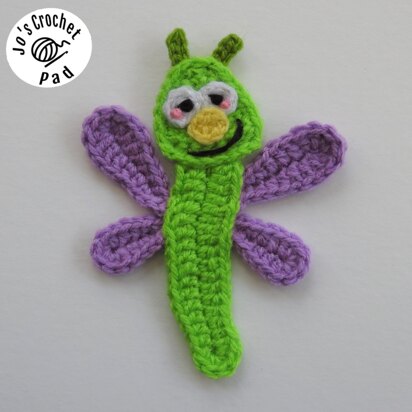 Dragonfly Applique/Embellishment Crochet * Dragonfly, Garden Bugs collection including free base square pattern