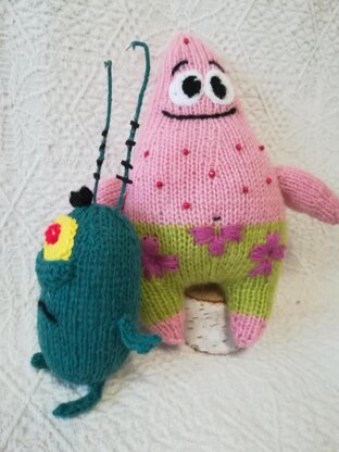 Toy Knitting Patterns Set of 4 SpongeBob Collection