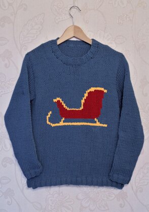 Intarsia - Santas Sleigh Chart - Adults Sweater Knitting pattern by ...