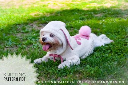 Easter bunny hoodie for dog