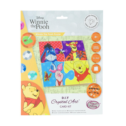 Crystal Art Winnie The Pooh Puzzle, 18x18cm Card Diamond Painting Kit