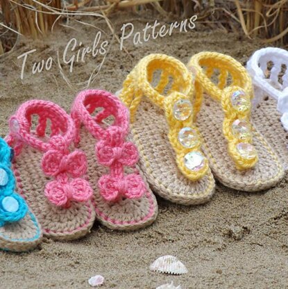 Baby Seaside Gladiator Sandals Crochet pattern by Two Girls