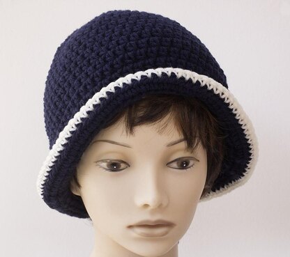 Two Color Flapper Cloche Hat