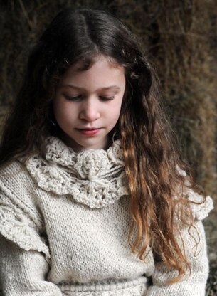 Eco Knit Child/Adult  Adaptable Corndolly Peplum Edged Sweater