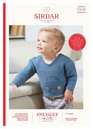 Car Sweater in Sirdar Snuggly 100% Cotton - 5268 - Downloadable PDF