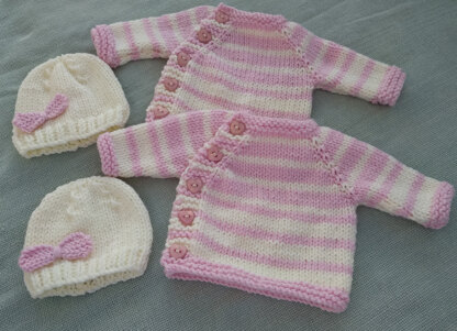 Baby cardigans and hats