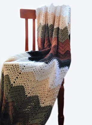 Mocha Ripple Chevron Throw