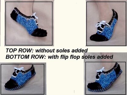 551 Crochet slipper/shoe, Blue lace-up shoe