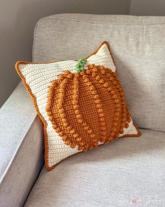 Bobble Stitch Pumpkin Pillow