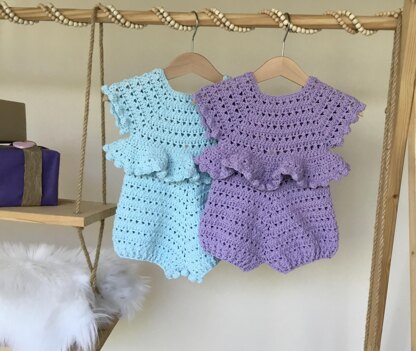 Mia Baby Girl Romper N 473 Crochet pattern by Turquoise Pattern