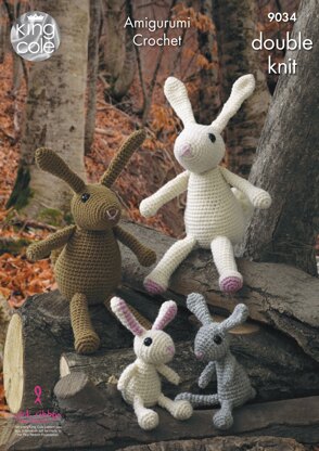 The Rabbit Family in King Cole Merino DK - 9034 - Downloadable PDF