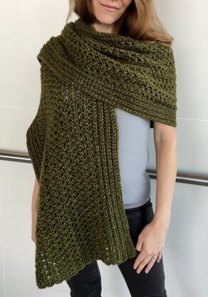 Crochet Shawl / Wrap Pattern: Janet's Groovy Green Shawl