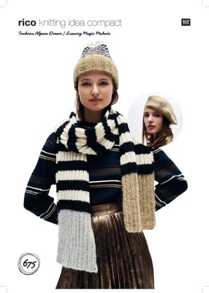 Hat, Beret and Scarf in Rico Fashion Alpaca Dream and Luxury Magic Mohair - 675 - Downloadable PDF