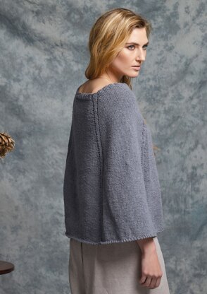 Eggplant Poncho in Rowan Denim Revive - ZB298-00010-DE - Downloadable PDF