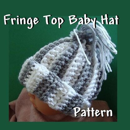 Fringe Top Baby and Adult Hat | Crochet Hat Pattern by Ashton11