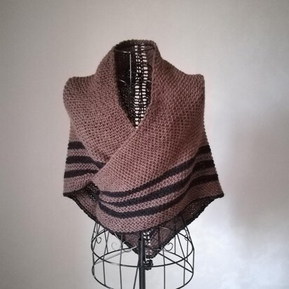 Outlander inspired Claire brown shawl with black stripes