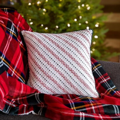 Holly Jolly Candy Cane Pillow