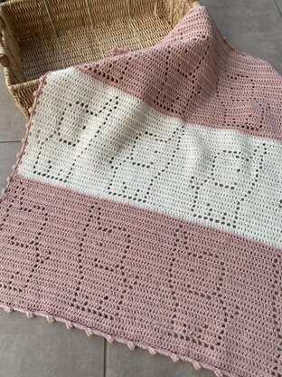 Elephant Filet Crochet Blanket