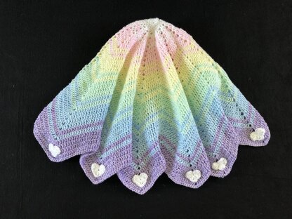 Rainbow Love Hearts Blanket