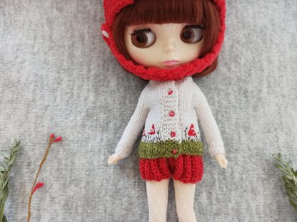 Amanita cardigan for Blythe 1/6 scale doll