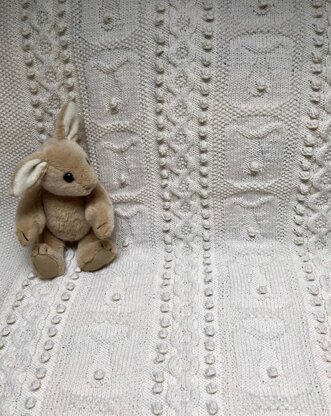 Bobble Bunny Baby Blanket (Afghan) in Debbie Bliss Cashmerino Aran