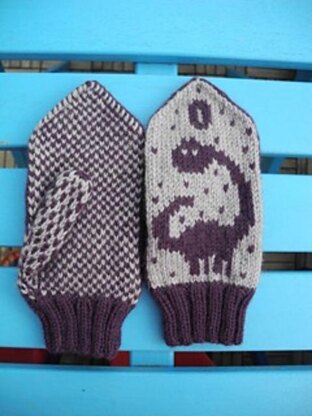 Dinosaur mittens