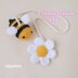 Bee and Daisy car mirror hanging crochet pattern, Crochet bee and flower charm, flowers car decoration, cute charm vacation car accessories