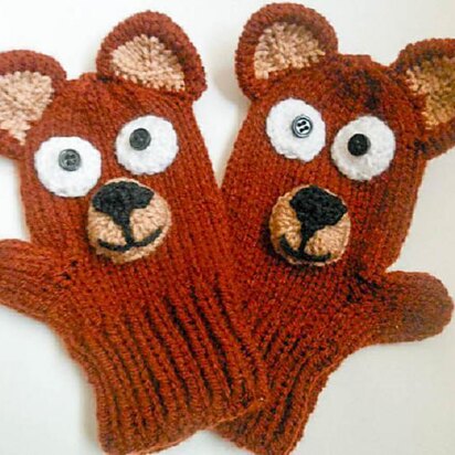 Teddy Bear Mittens Knit